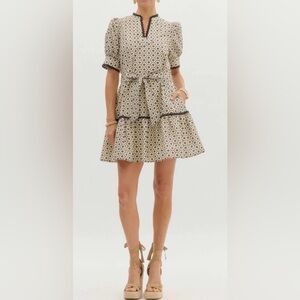 entro Printed Puff Sleeve Mini Dress size S